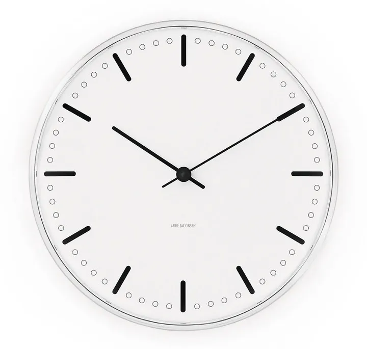Arne Jacobsenin City Hall kello - Valkoinen, Ø29 cm - Arne Jacobsen Clocks