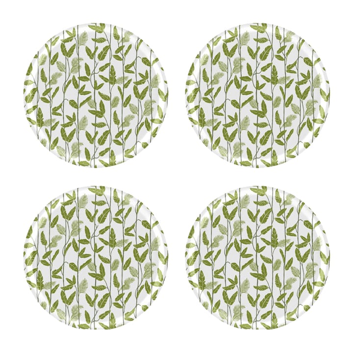 Mougli Green -lasinalunen Ø 11 cm 4-pakkaus, Green-white Åry Home