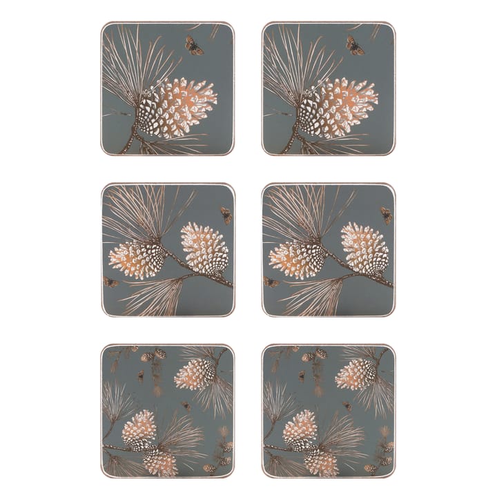 Pine Cone lasinalunen 6-pakkaus - Moss grey - Åry Home
