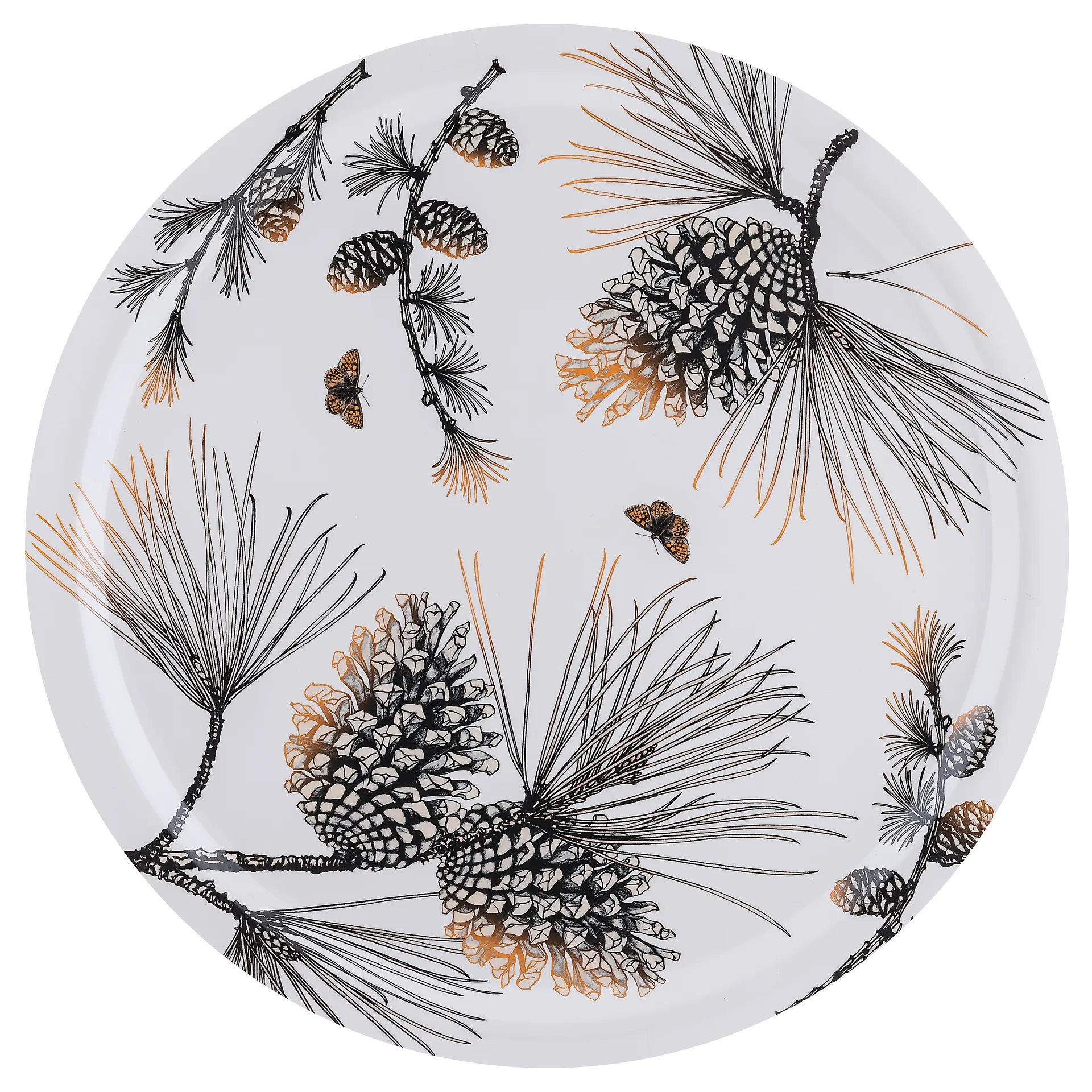 Pine Cone -tarjotin, Ø 49 cm, Cotton white Åry Home
