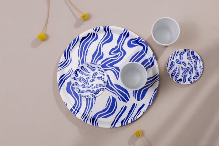 Sudd lasinalunen Ø 11 cm 4-pakkaus, Blue-white Åry Home