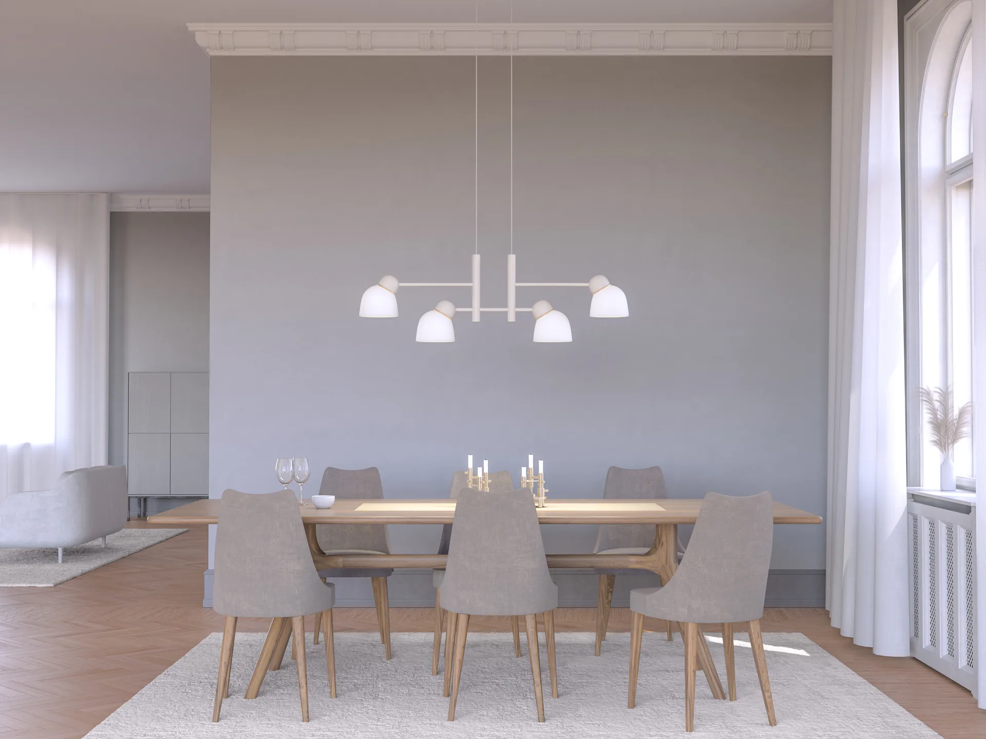 Bird riippuvalaisin 119,3 cm, Hiekka-messinki-opaalilasi Belid