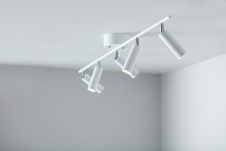 Cato Slim spotlight-kisko 5 lampulle, Mattavalkoinen-LED Belid