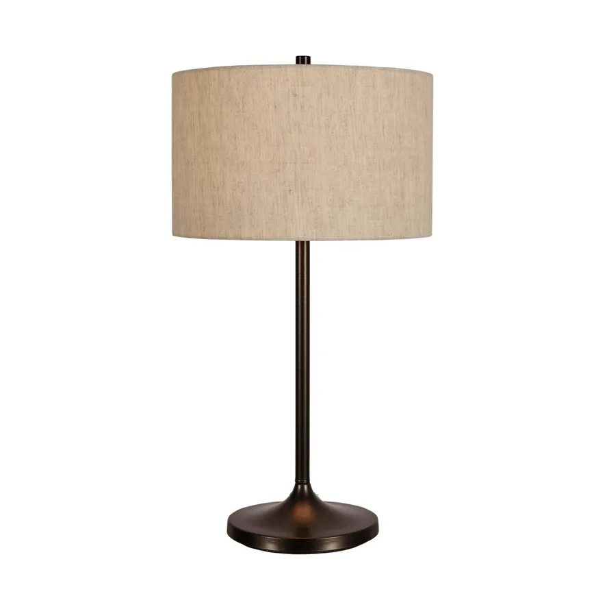 Soft pöytälamppu, Pellava luonnonvärinen-metallic bronze, Ø34x64 cm Belid