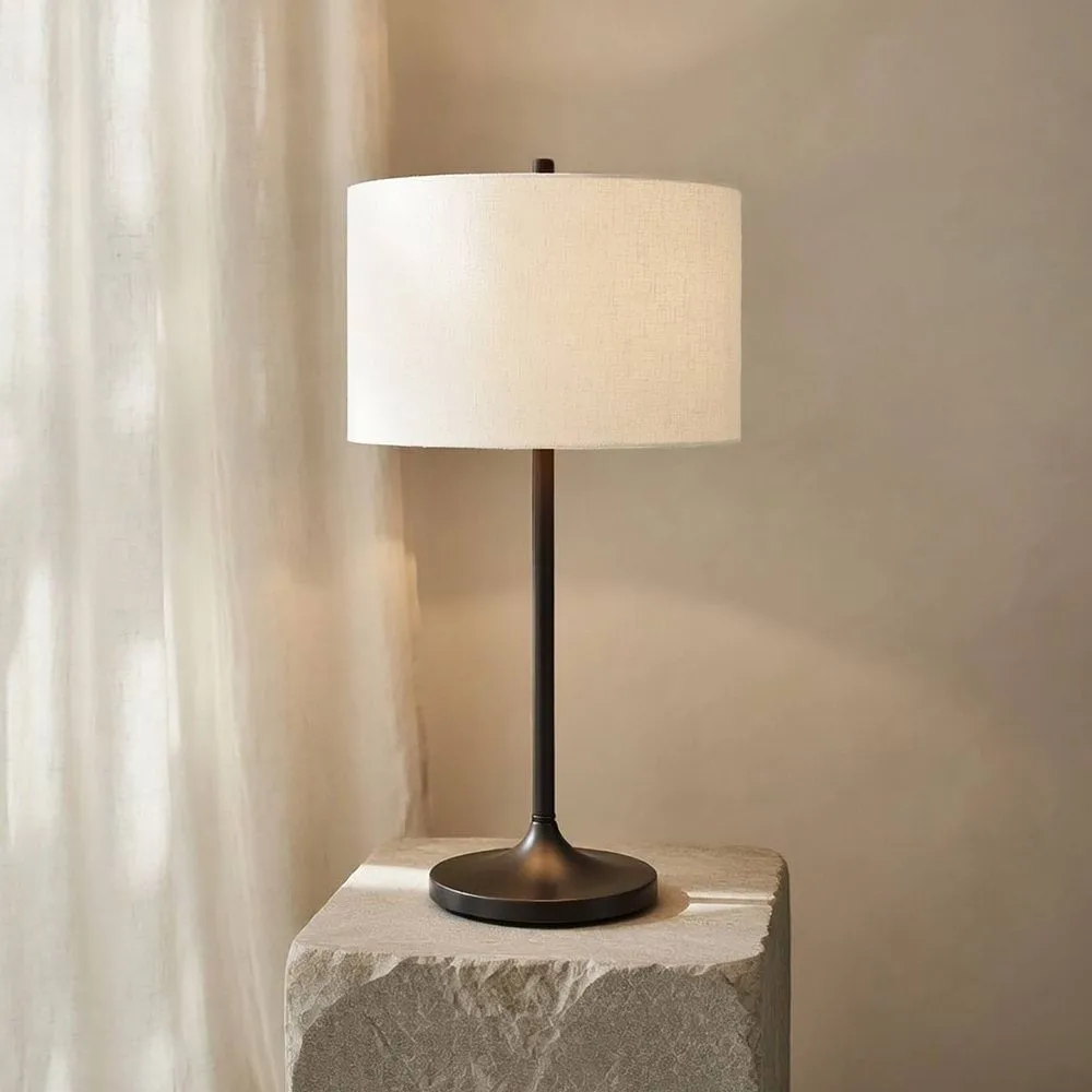 Soft pöytälamppu, Pellava valkoinen-metallic bronze, Ø34x64 cm Belid