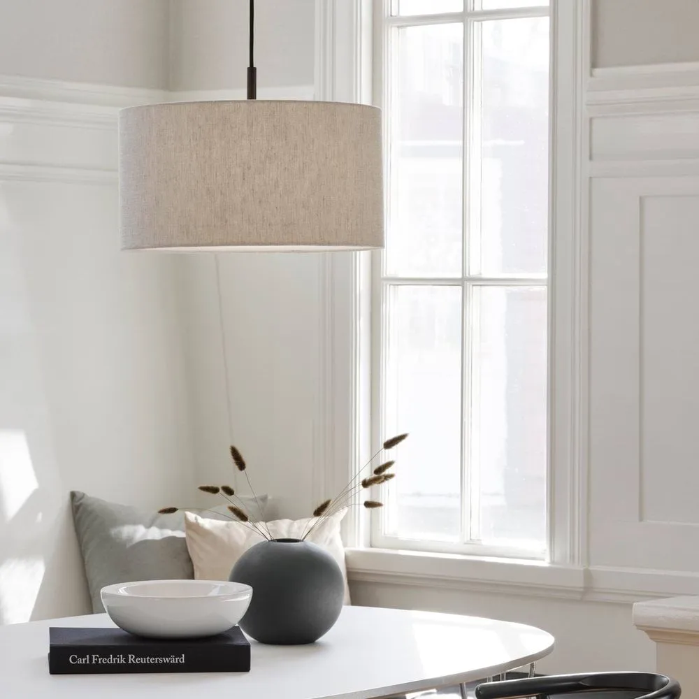 Soft riippuvalaisin Ø40 cm, Pellava luonnonvärinen-metallic pronssi, Ø44 cm Belid
