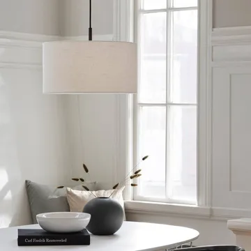 Soft riippuvalaisin Ø40 cm - Pellava valkoinen-metallic bronze, Ø44 cm - Belid