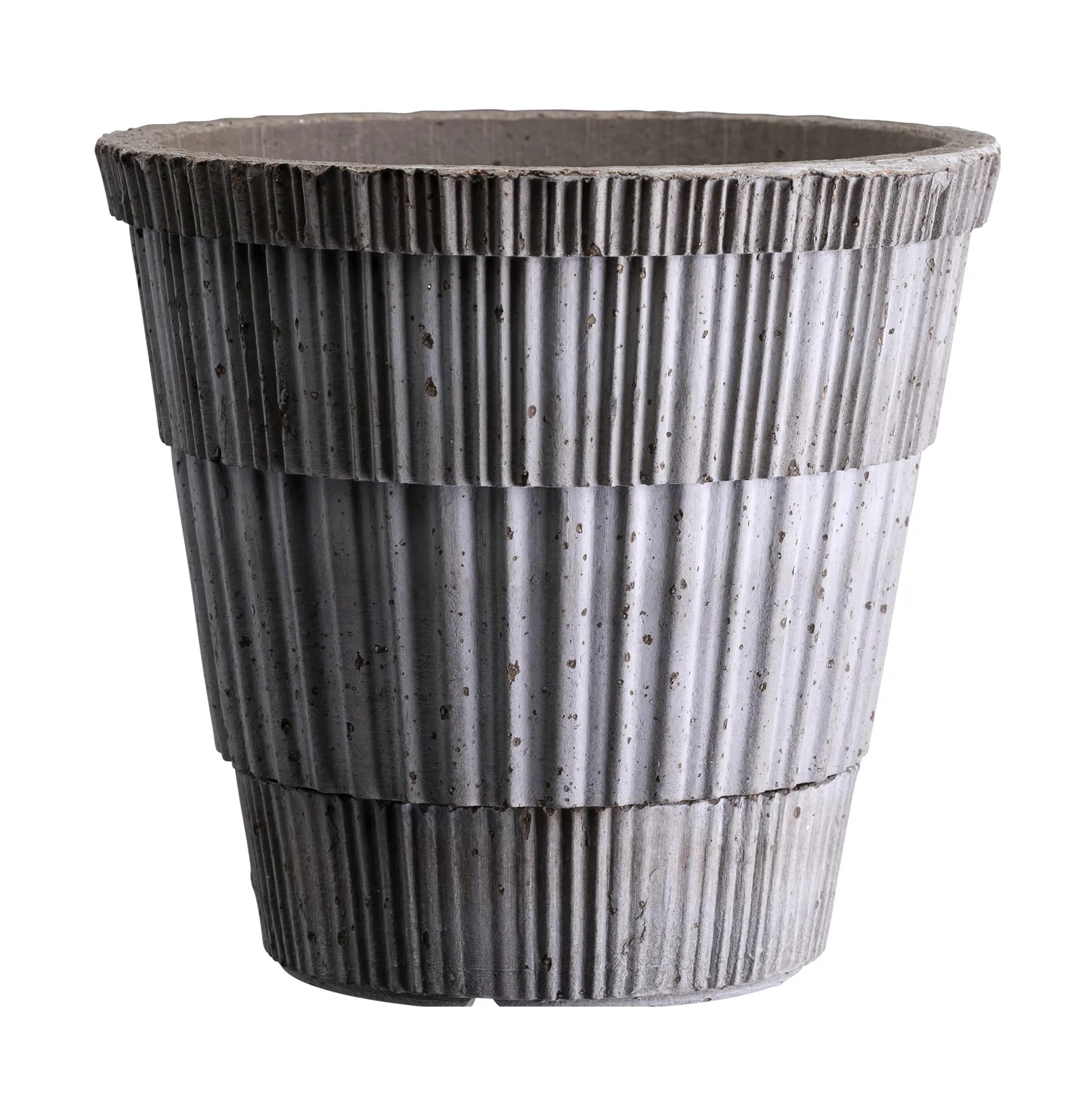 Atlas raw ruukku aluslautasella, Grey, Ø16 cm Bergs Potter