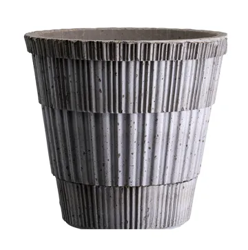 Atlas raw ruukku aluslautasella - Harmaa, Ø14 cm - Bergs Potter