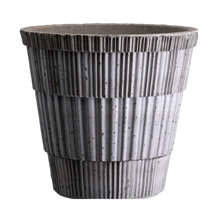 Atlas raw ruukku aluslautasella - Harmaa, Ø21 cm - Bergs Potter