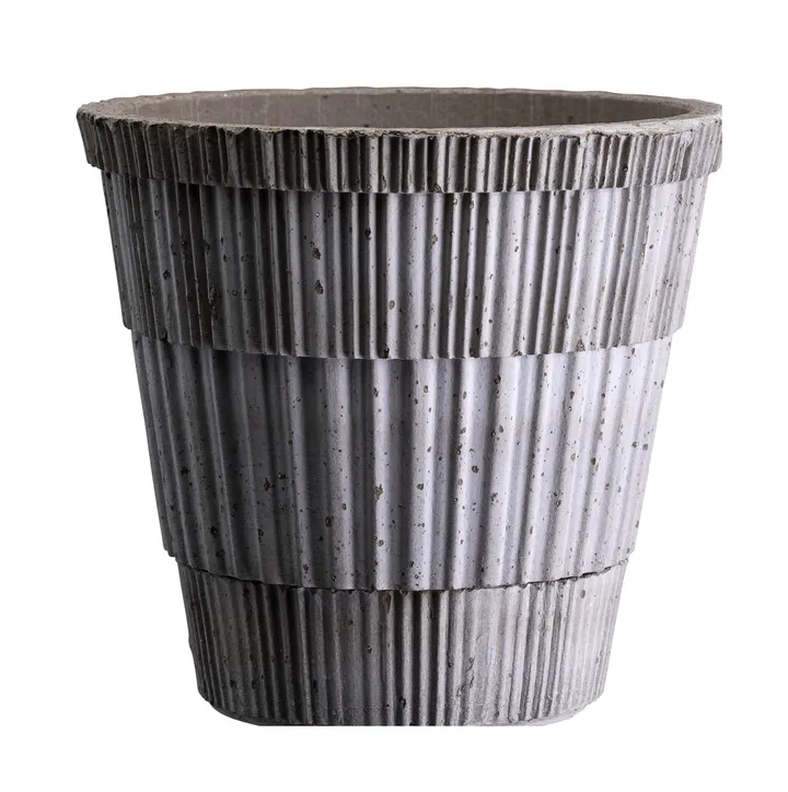 Atlas raw ruukku aluslautasella - Harmaa, Ø25 cm - Bergs Potter