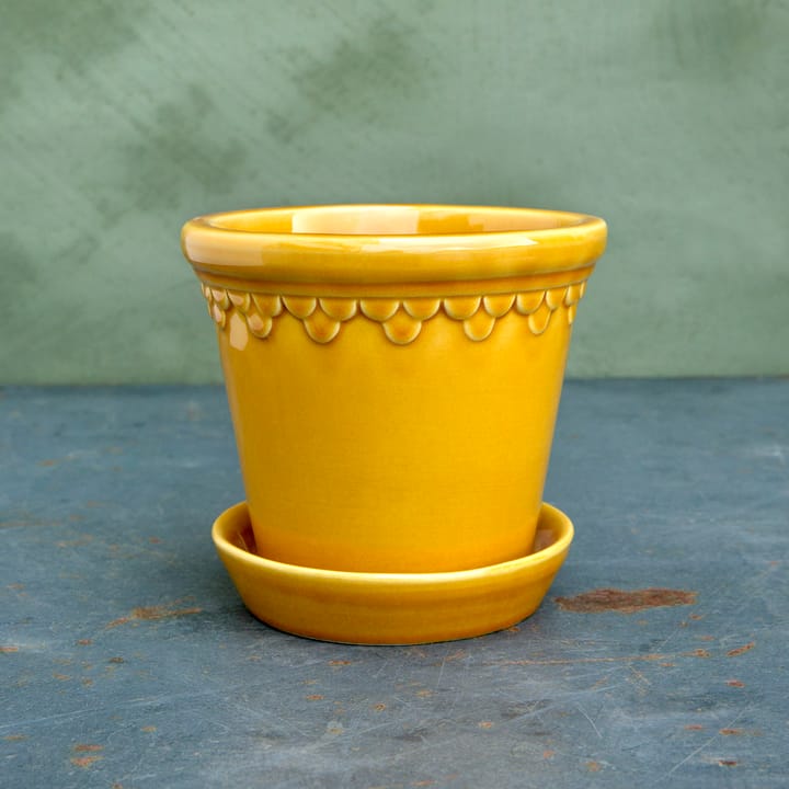 Copenhagen ruukku lasitettu Ø16 cm, Keltainen Bergs Potter