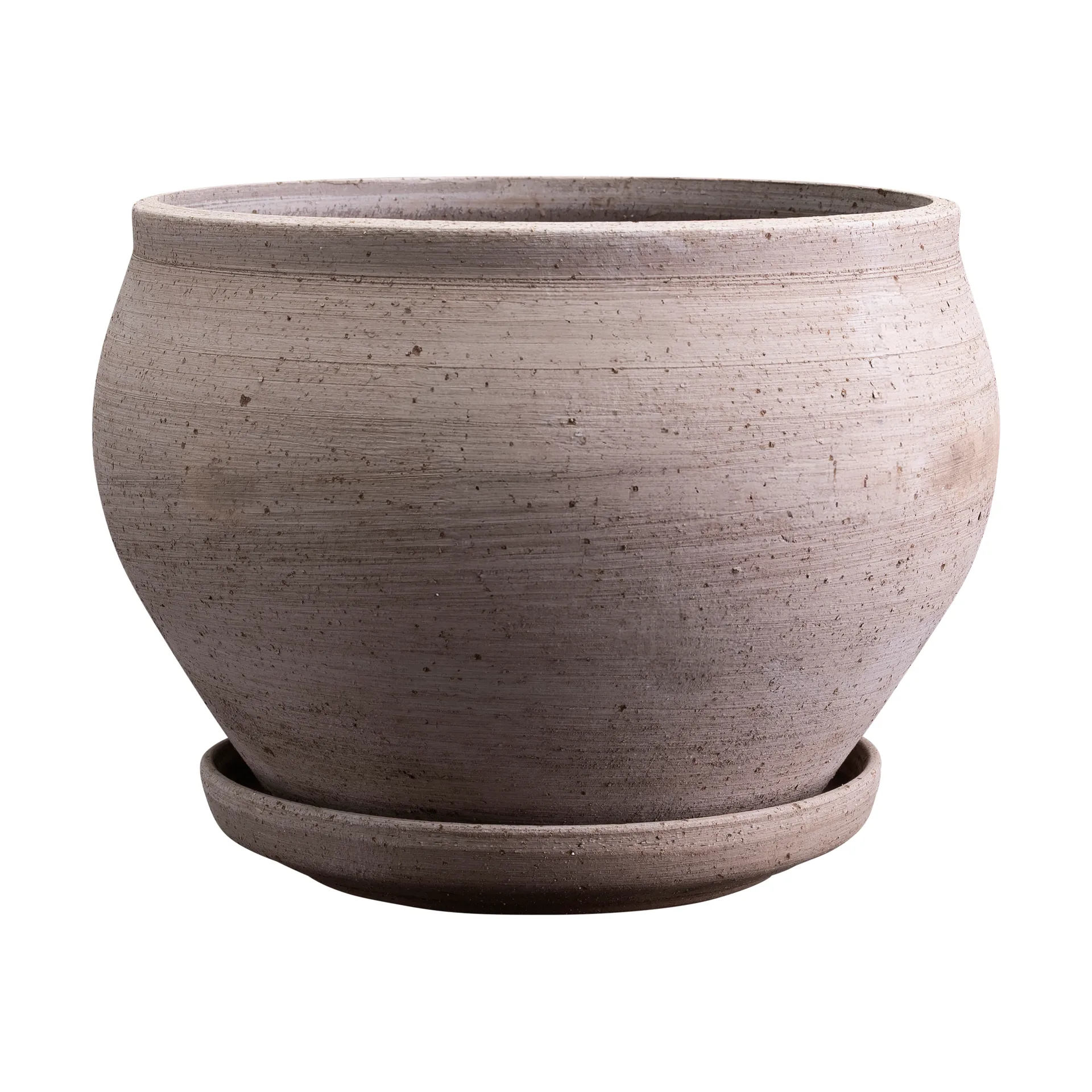 Delphi ruukku aluslautasella 2 osaa, Grey, Ø24 cm, matala Bergs Potter