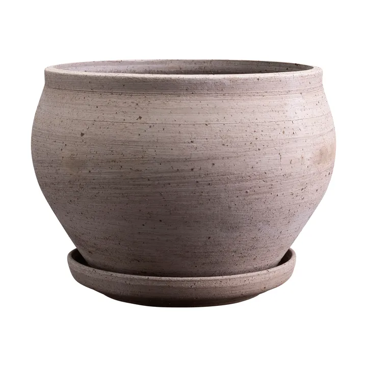 Delphi ruukku aluslautasella 2 osaa - Grey, Ø24 cm, matala - Bergs Potter