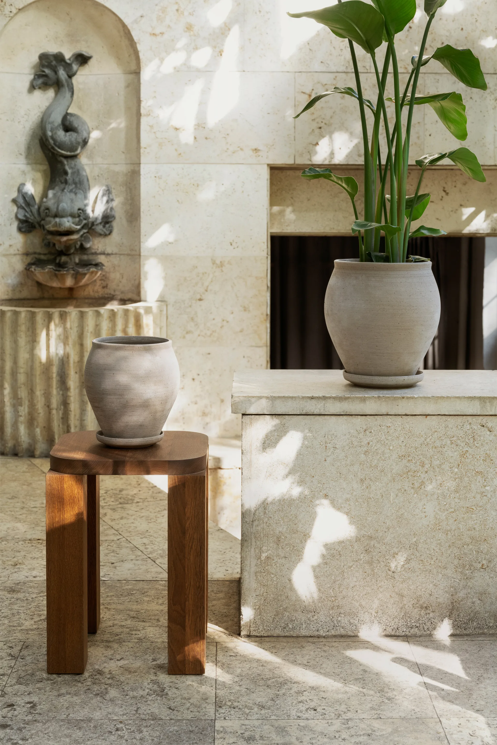 Delphi ruukku aluslautasella 2 osaa, Grey, Ø26 cm Bergs Potter