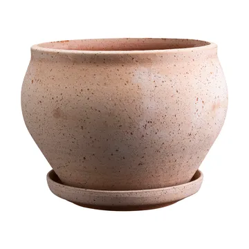 Delphi ruukku aluslautasella 2 osaa - Rosa, Ø24 cm, matala - Bergs Potter