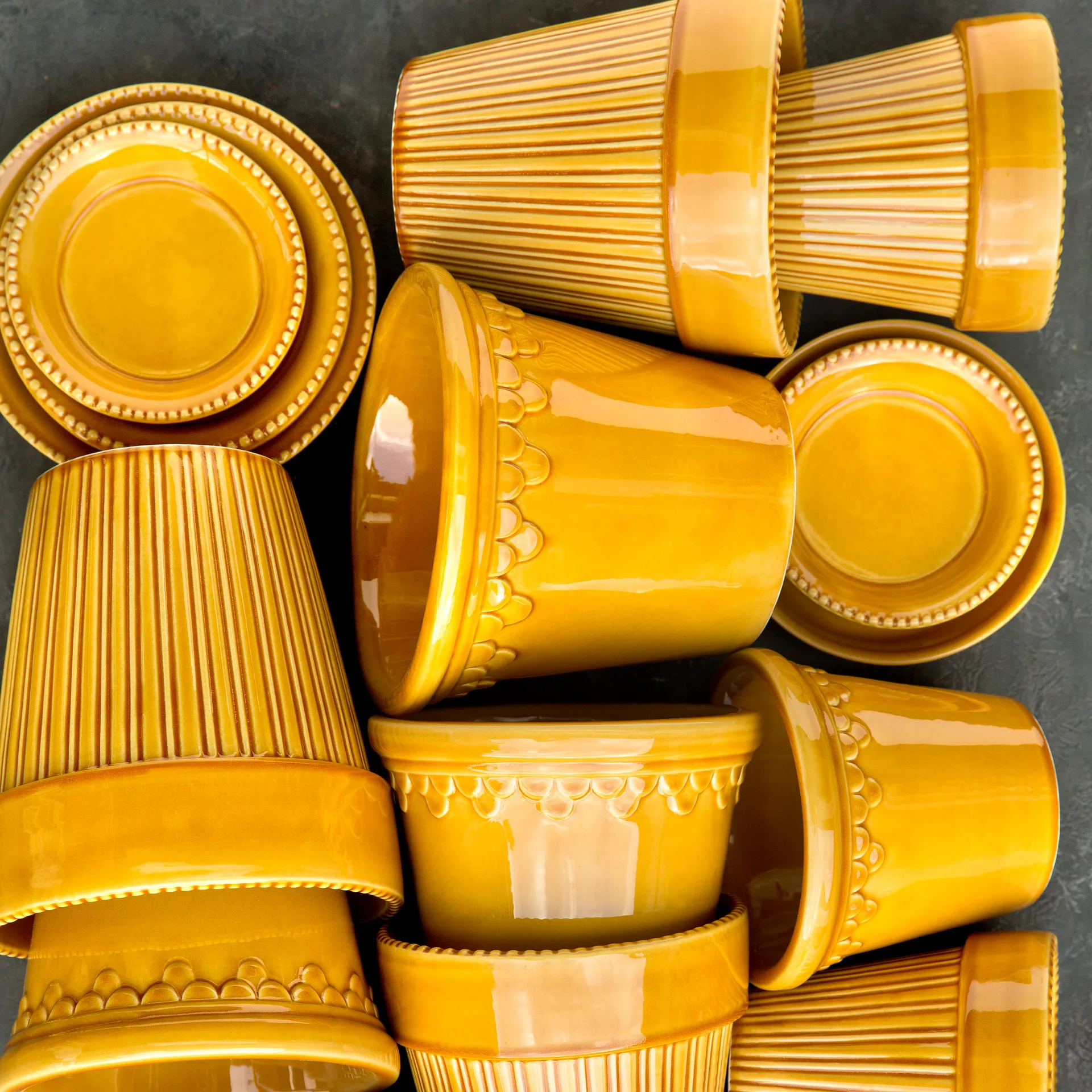 Københavner ruukku lasitettu Ø16 cm, Keltainen Bergs Potter