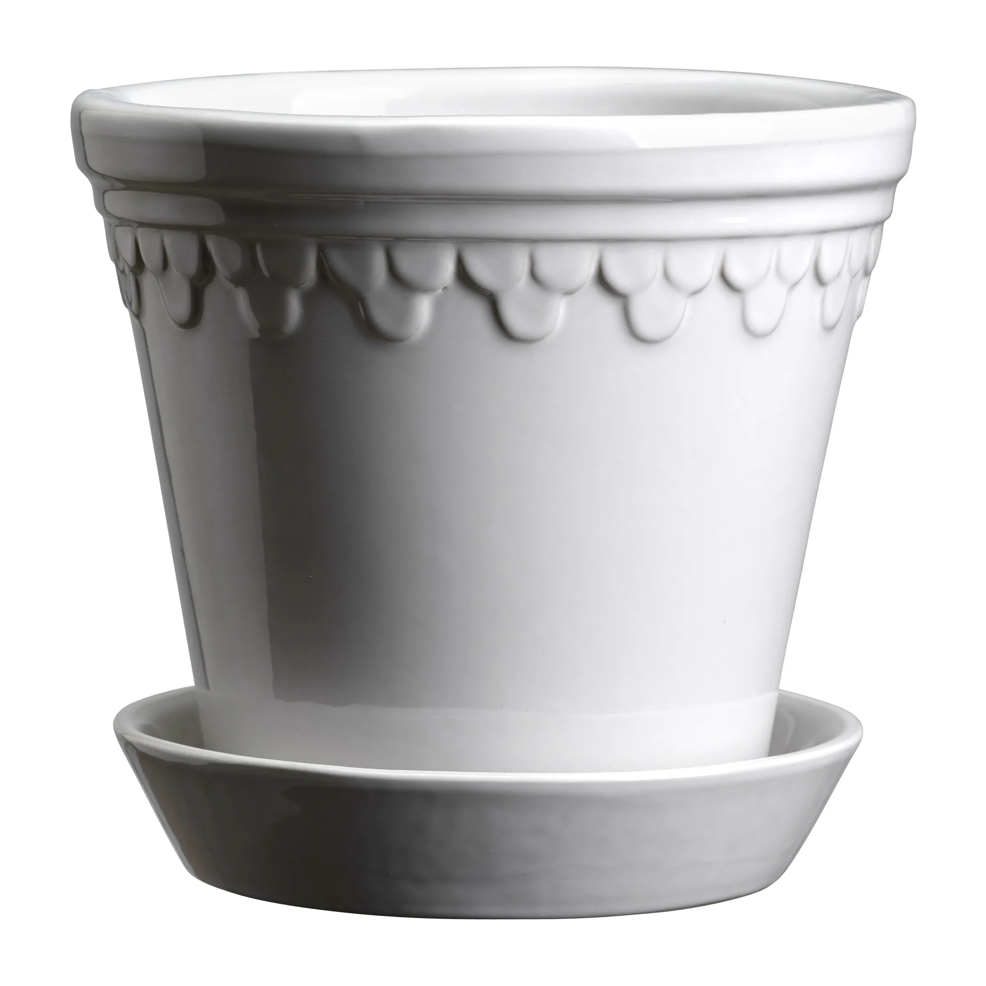 Københavner ruukku lasitettu Ø18 cm, Mineral White Bergs Potter