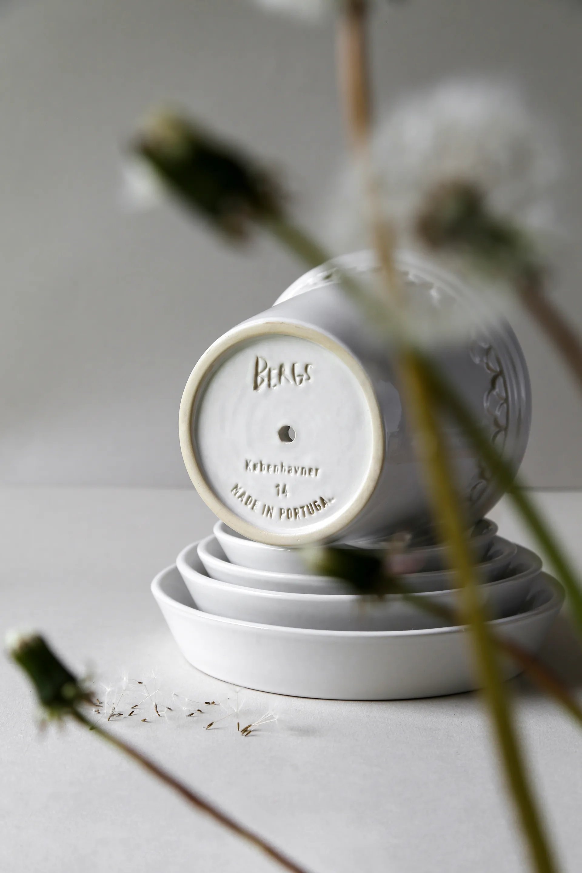 Københavner ruukku lasitettu Ø21 cm, Mineral White Bergs Potter