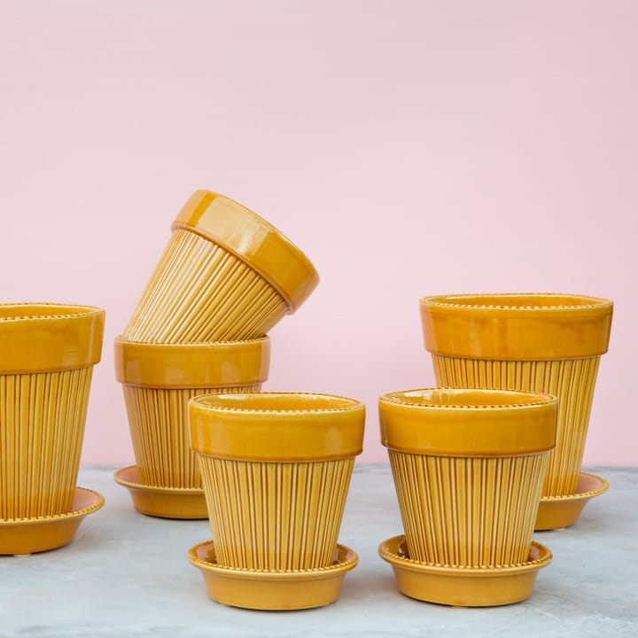Simona ruukku lasitettu Ø14 cm, Keltainen Bergs Potter