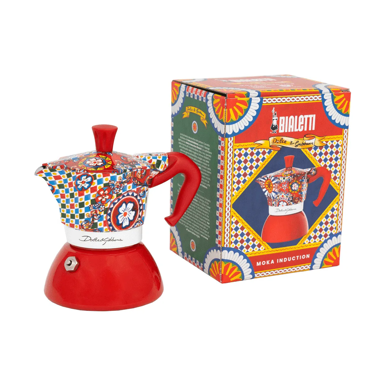 Bialetti x Dolce & Gabbana mokkakeitin induktiolle, Sicilian cart, 2 kuppia Bialetti
