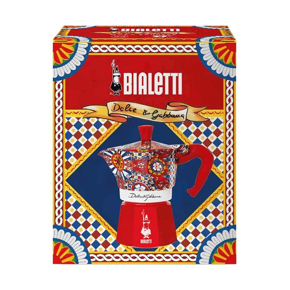 Bialetti x Dolce & Gabbana mokkakeitin, Sisilialainen kärry, 3 kuppia Bialetti
