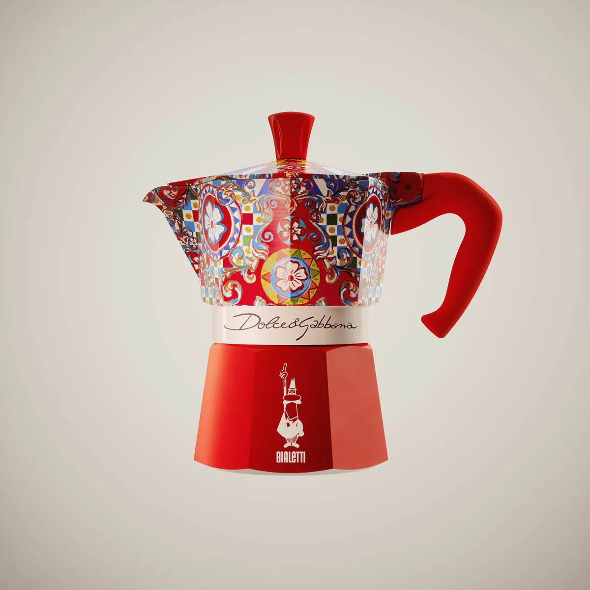 Bialetti x Dolce & Gabbana mokkakeitin, Sisilialainen kärry, 3 kuppia Bialetti