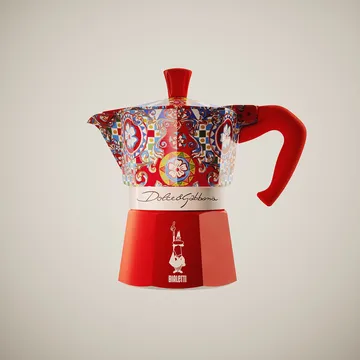 Bialetti x Dolce & Gabbana mokkakeitin - Sisilialainen kärry, 3 kuppia - Bialetti