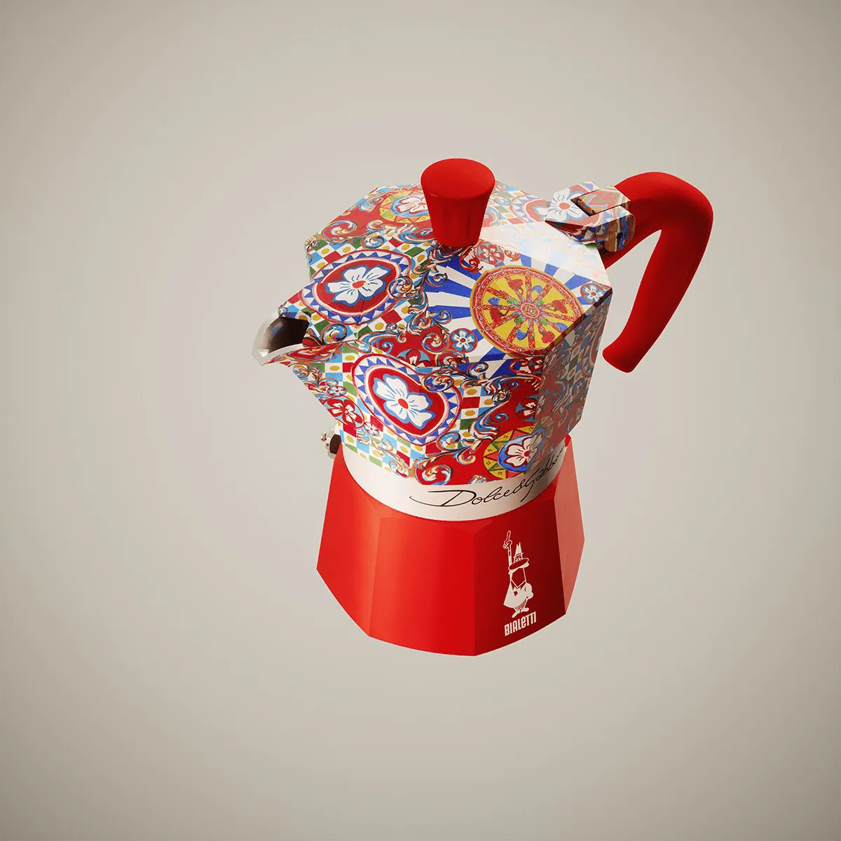 Bialetti x Dolce & Gabbana mokkakeitin, Sisilialainen kärry, 3 kuppia Bialetti