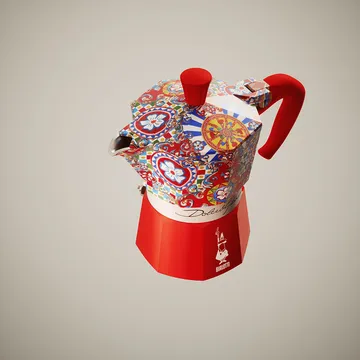 Bialetti x Dolce & Gabbana mokkakeitin - Sisilialainen kärry, 3 kuppia - Bialetti