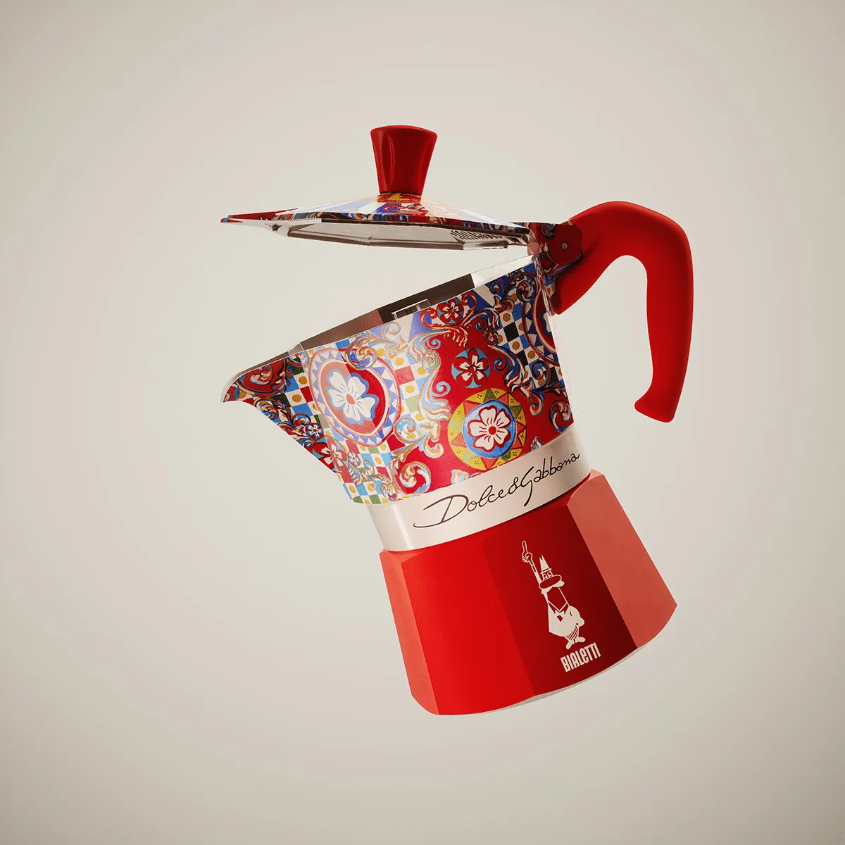Bialetti x Dolce & Gabbana mokkakeitin, Sisilialainen kärry, 3 kuppia Bialetti