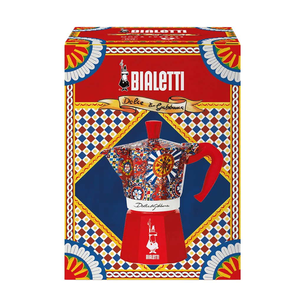 Bialetti x Dolce & Gabbana mokkakeitin, Sisilialainen kärry, 6 kuppia Bialetti
