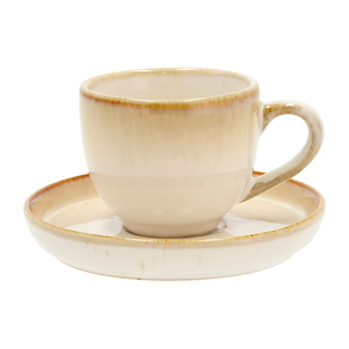 Bitz espressokuppi aluslautasella 7 cl - Kermanvalkoinen - Bitz