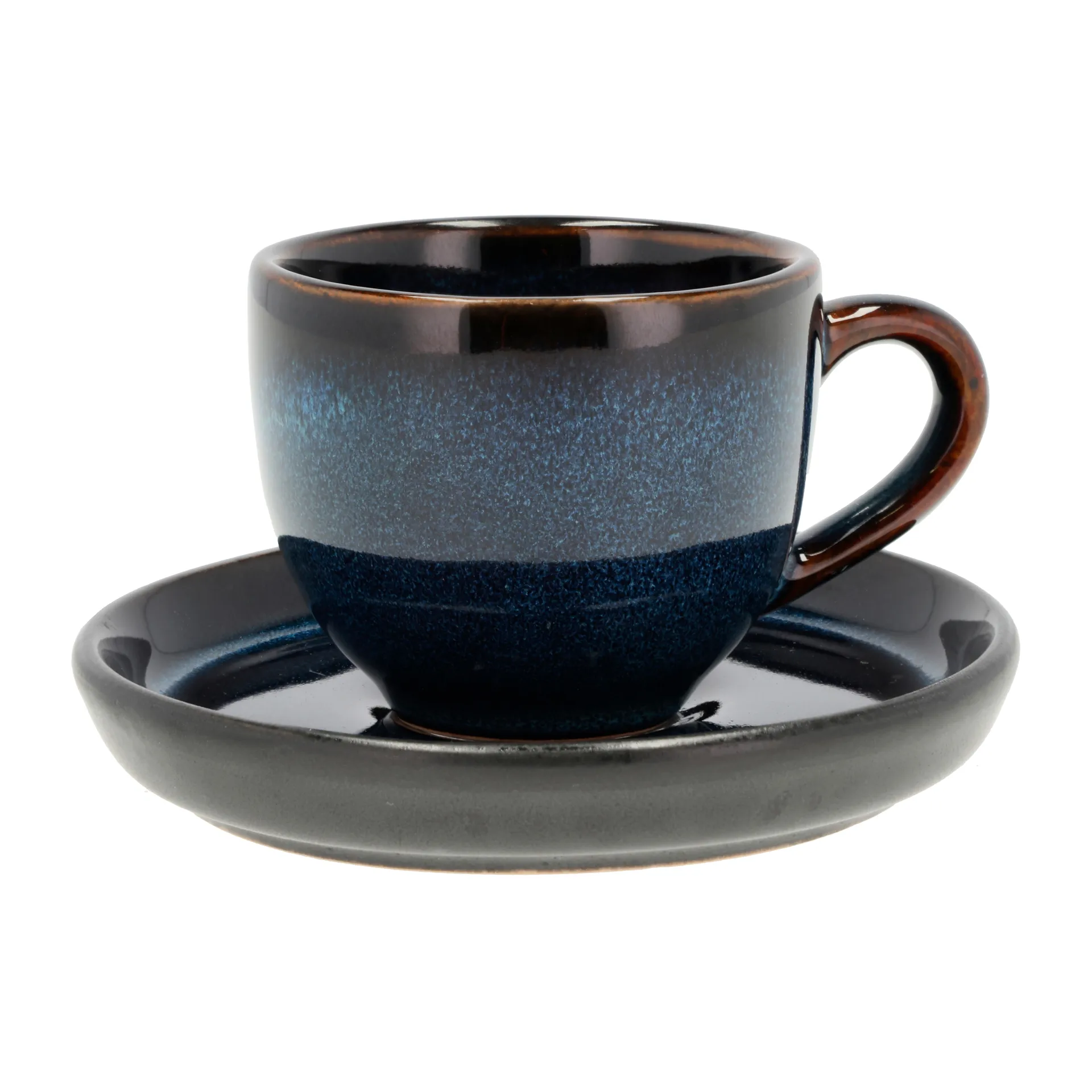 Bitz espressokuppi aluslautasella 7 cl, Tummansininen-musta Bitz
