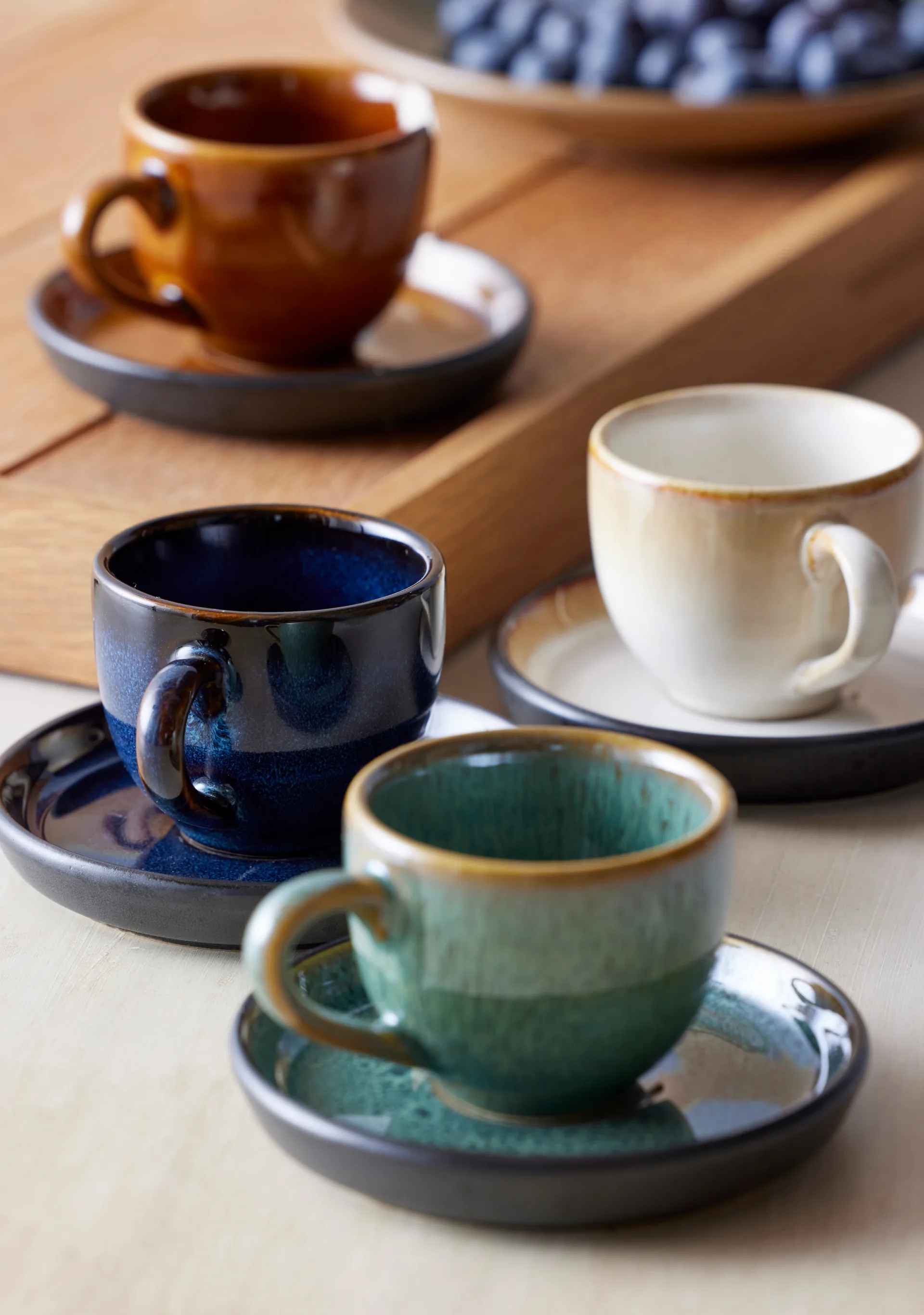 Bitz espressokuppi aluslautasella 7 cl, Tummansininen-musta Bitz