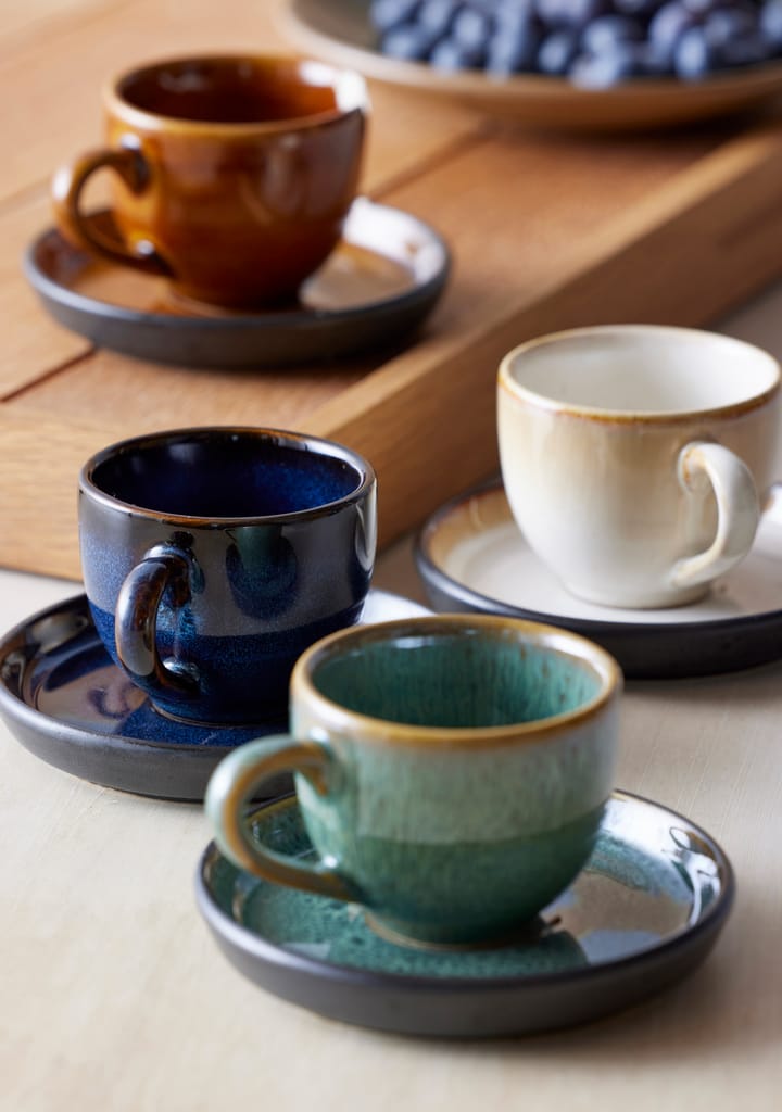 Bitz espressokuppi aluslautasella 7 cl, Tummansininen-musta Bitz