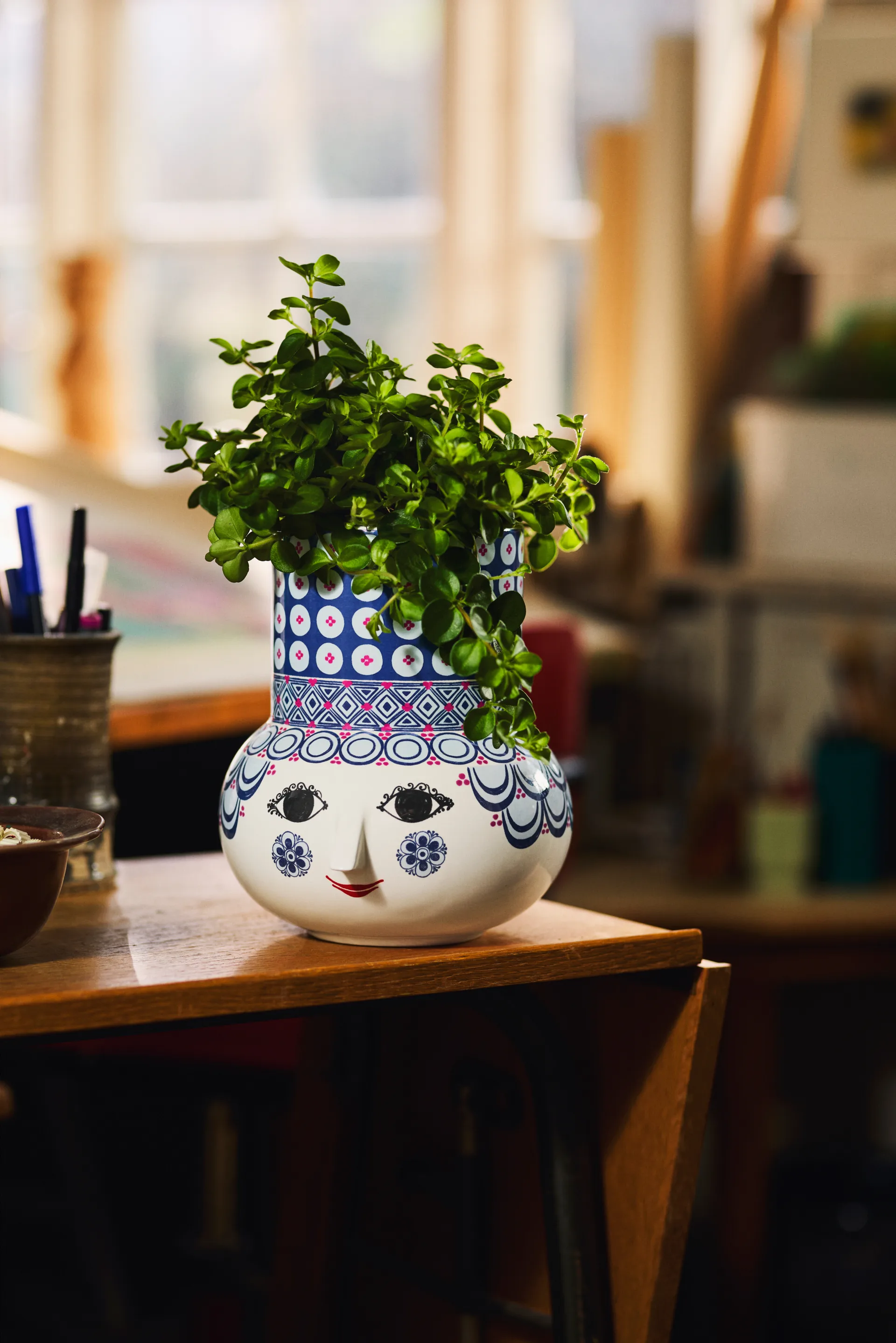 Olga maljakko 20 cm, Sininen Bjørn Wiinblad