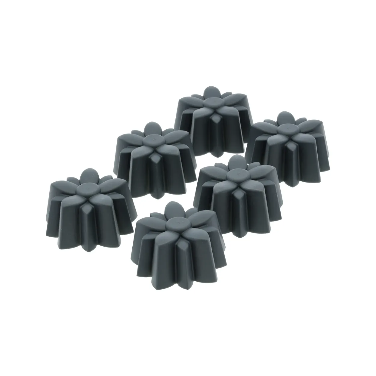 Blomsterbergs Muffinssivuoka harmaa silikoni 6 reikää Kukka