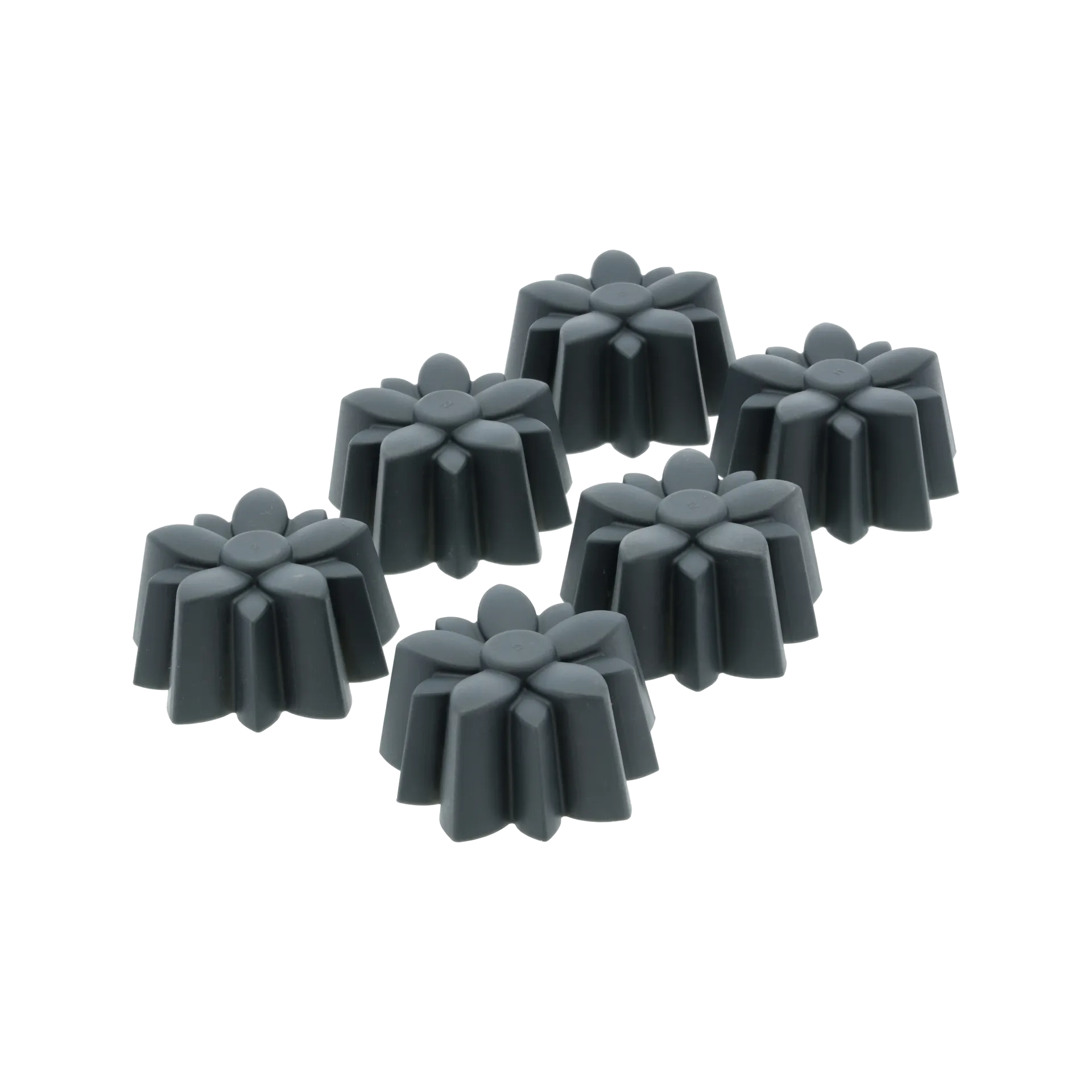 Muffinssivuoka silikoni 6 reikää, Kukka, harmaa Blomsterbergs