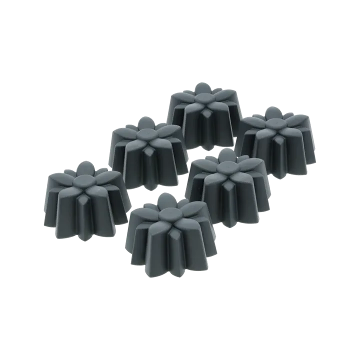 Muffinssivuoka silikoni 6 reikää - Kukka, harmaa - Blomsterbergs