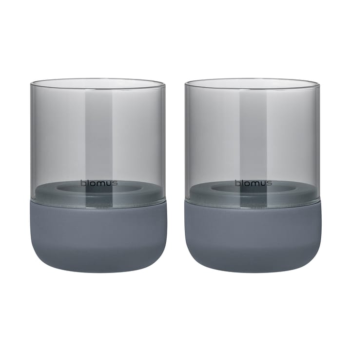 Calma kynttilälyhty Ø 7 cm 2-pakkaus, Steel grey-smoke blomus