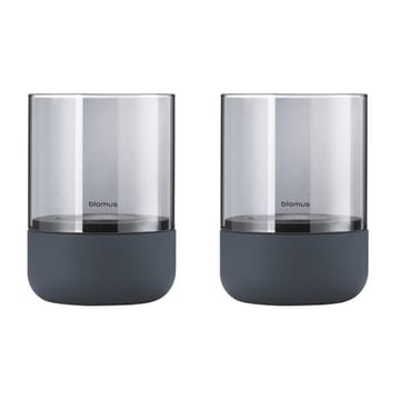 Calma kynttilälyhty Ø 7 cm 2-pakkaus - Steel grey-smoke - blomus