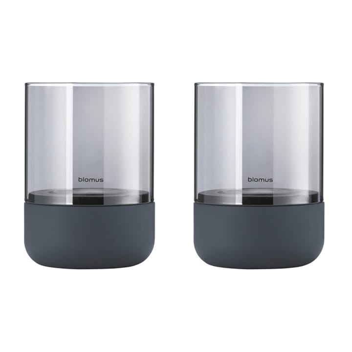 Calma kynttilälyhty Ø 7 cm 2-pakkaus, Steel grey-smoke blomus