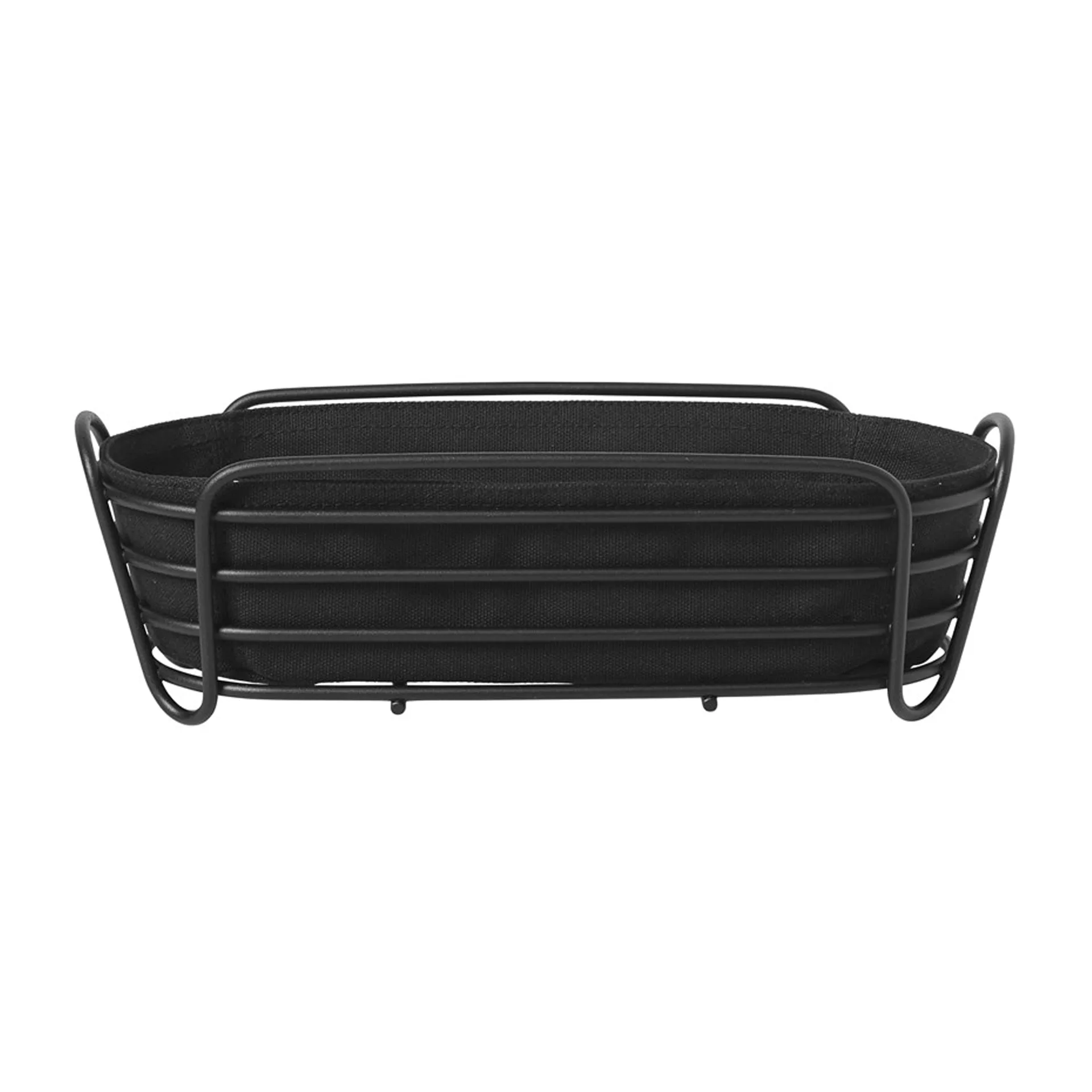 Delara leipäkori ovaali 32 cm, Musta blomus