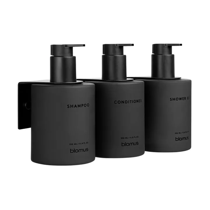 Kirei lasipullot seinätelineellä 3-pack - Smoke, asennetaan ruuveilla - blomus
