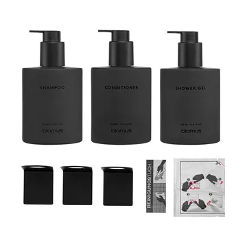 Kirei lasipullot seinätelineellä 3-pack - Smoke, pintakiinnitteinen - blomus