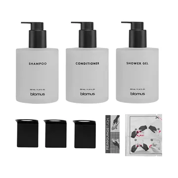 Kirei lasipullot seinätelineellä 3-pack - Valkoinen, liimakiinnitteinen - blomus