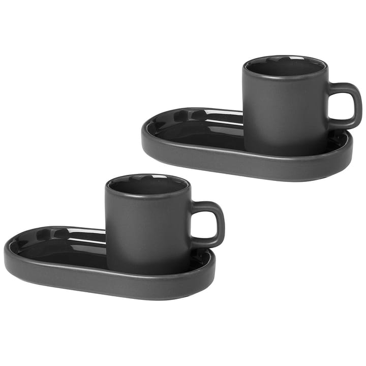 Pilar-espressokuppi ja lautanen 2-pack - Agave green - Blomus