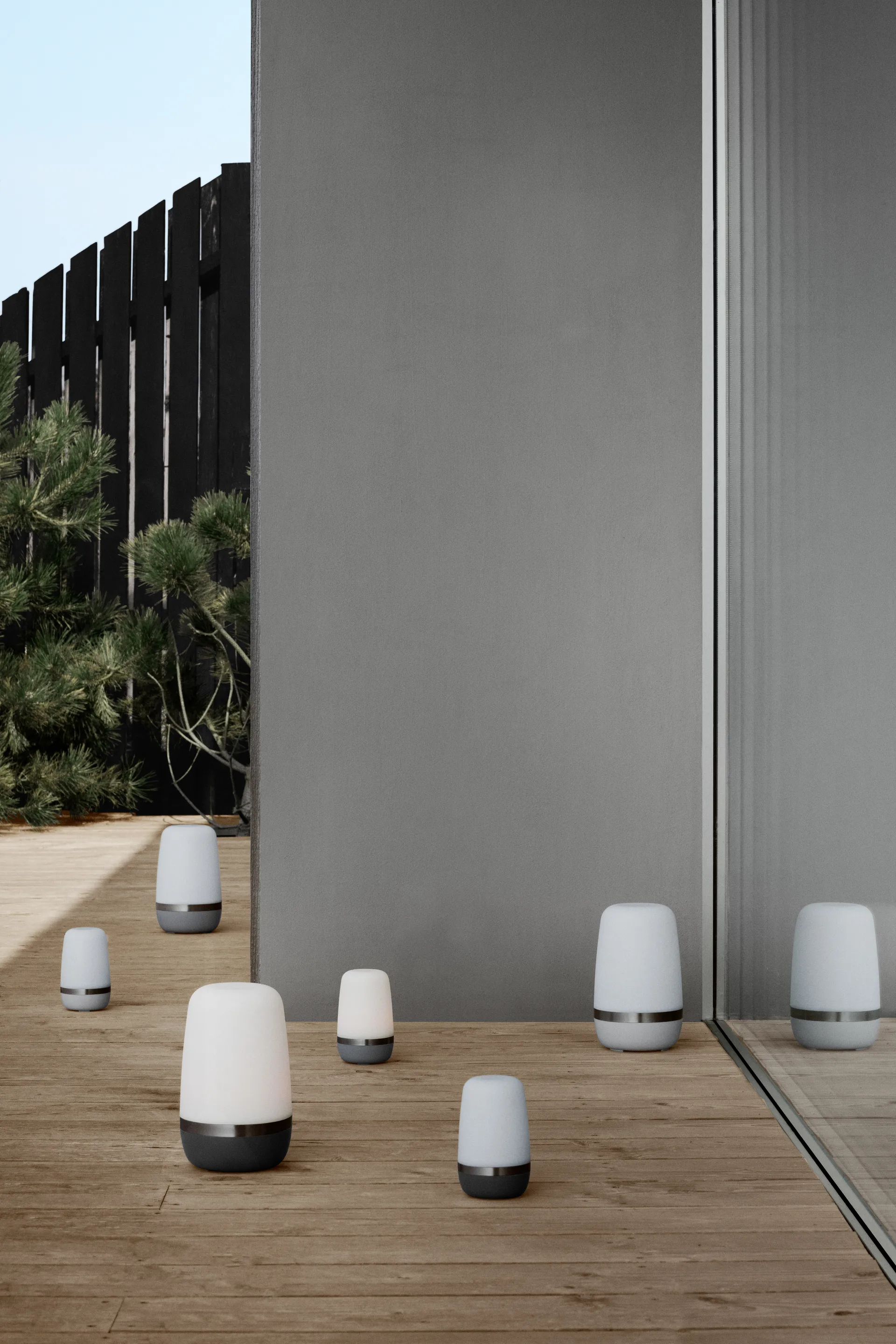 Spirit LED-valaisin 35 cm, Platinum Gray blomus