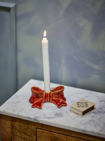Bow-kynttilänjalka - Punainen, 11,5 cm - Bloomingville